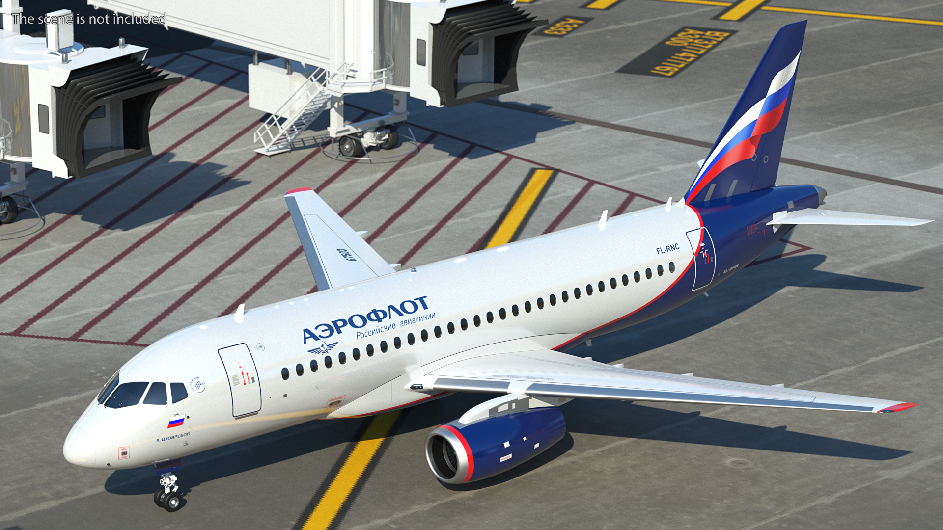 3D model Sukhoi Superjet 100 95lr Aeroflot Rigged