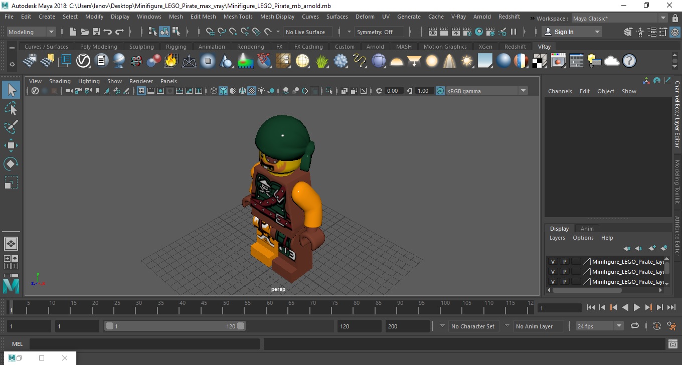 Minifigure LEGO Pirate 3D