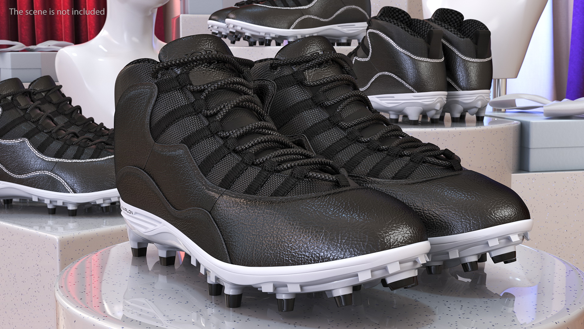3D model Air Jordan 10 Baseball Cleats Black