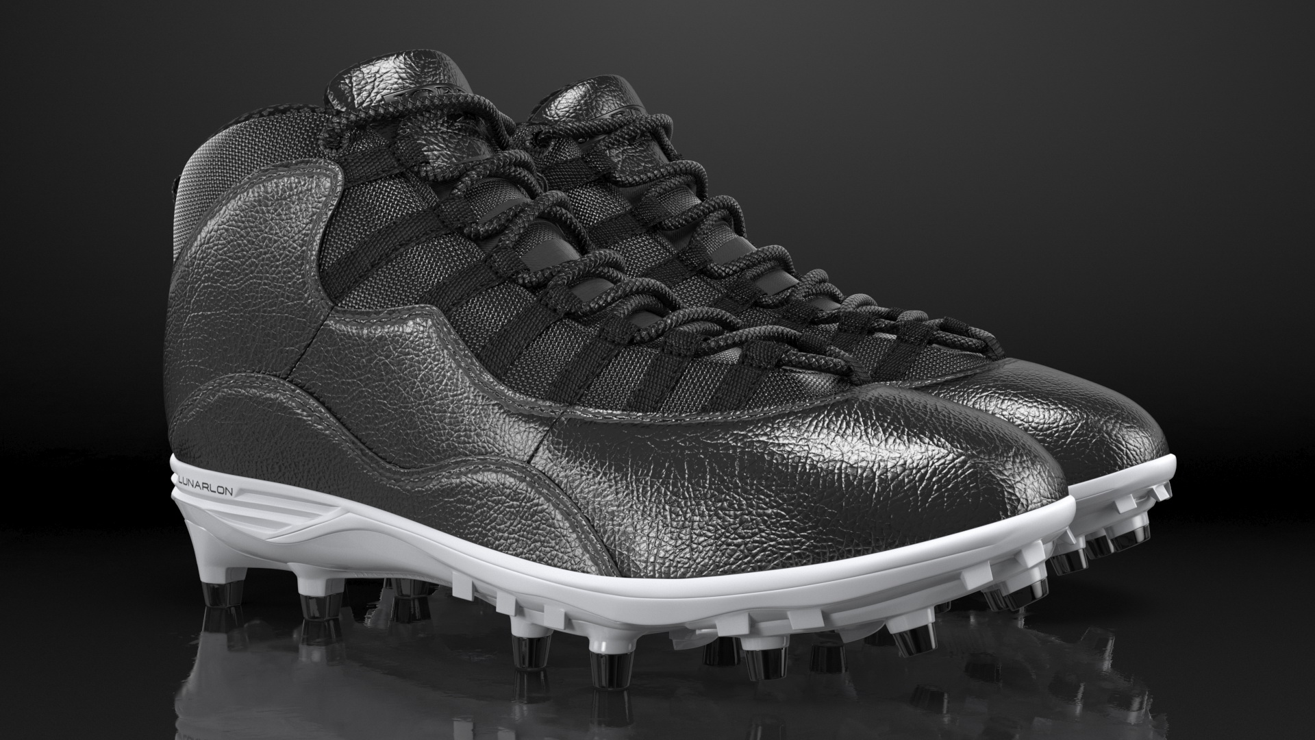 3D model Air Jordan 10 Baseball Cleats Black