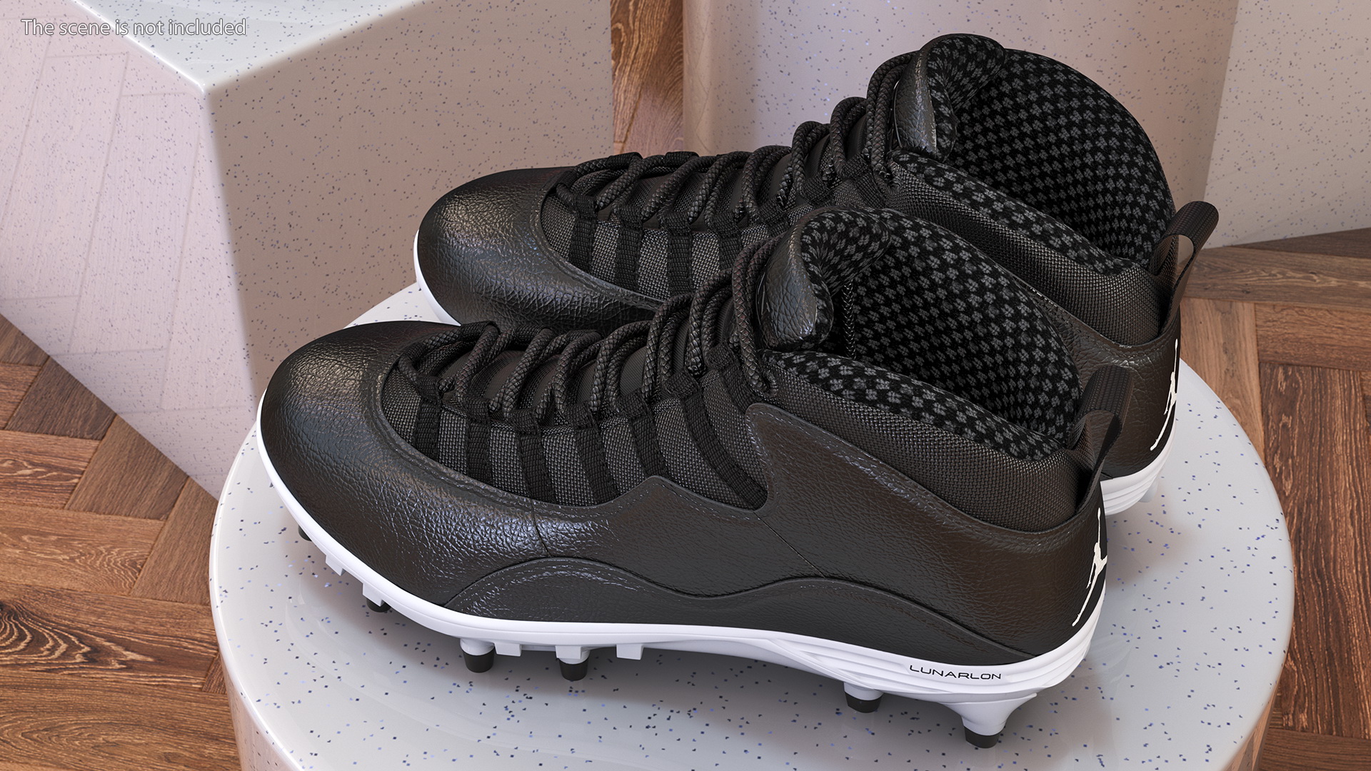 3D model Air Jordan 10 Baseball Cleats Black