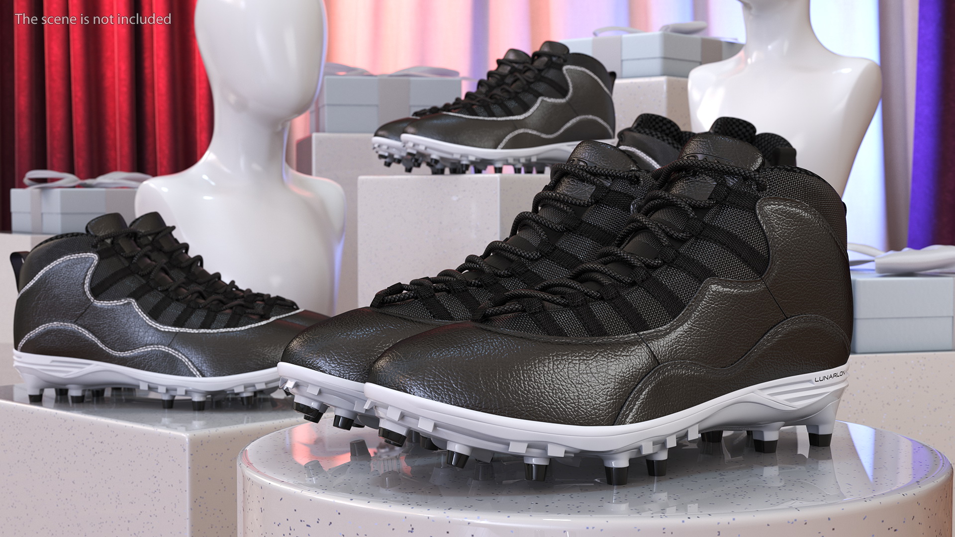 3D model Air Jordan 10 Baseball Cleats Black