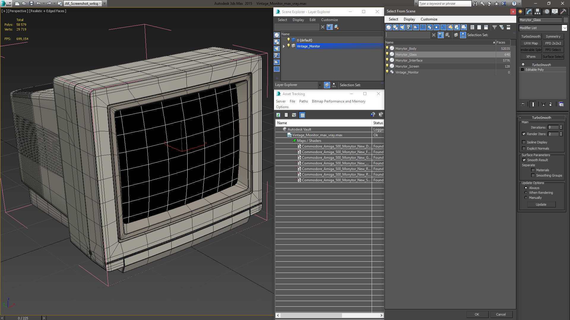 3D model Vintage Monitor