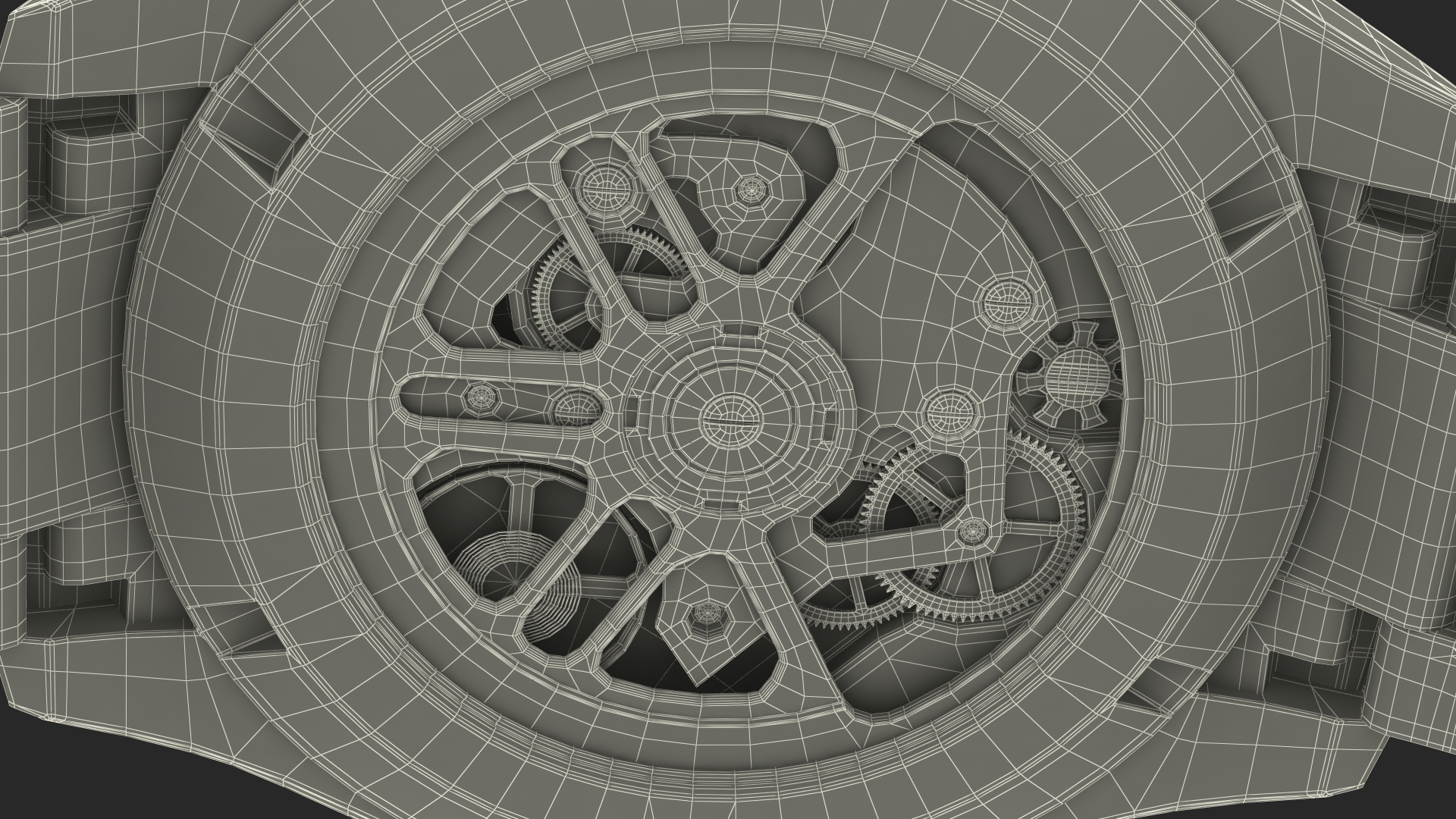 Chronograph Mechanical Watch Black Dial 3D model