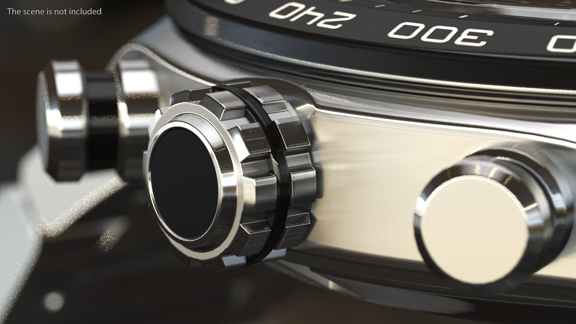 Chronograph Mechanical Watch Black Dial 3D model