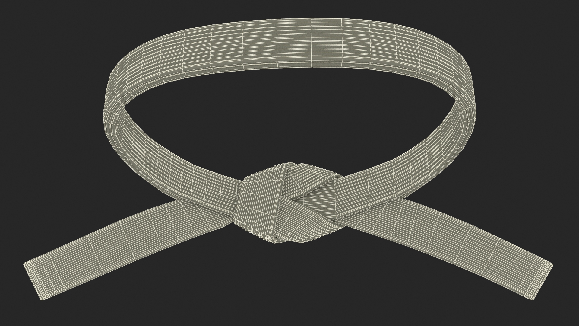 3D model Jiu Jitsu Black Waist Obi Belt