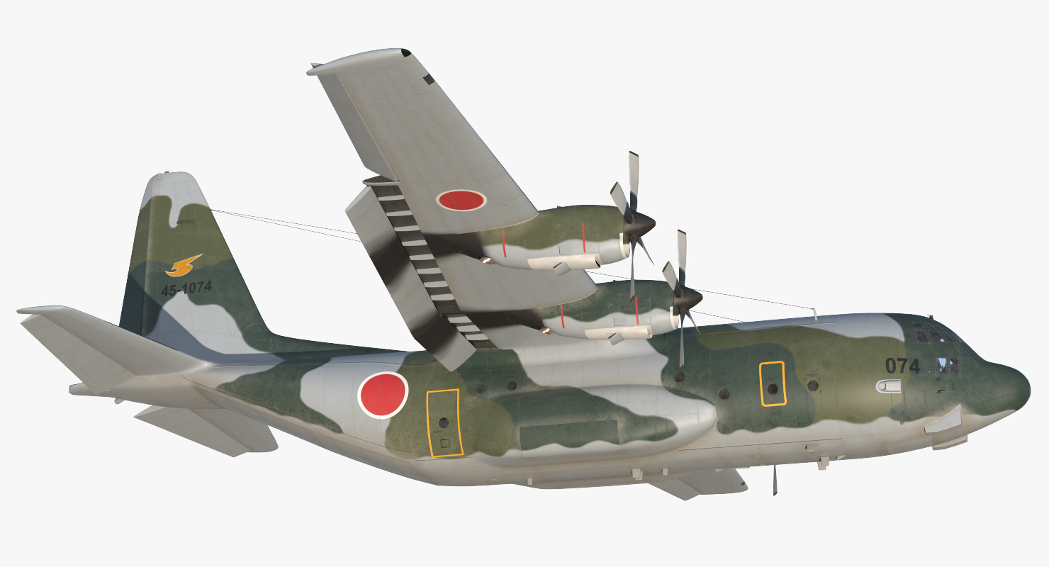 3D Lockheed C 130H Hercules L 382 Japan Air Force Rigged model