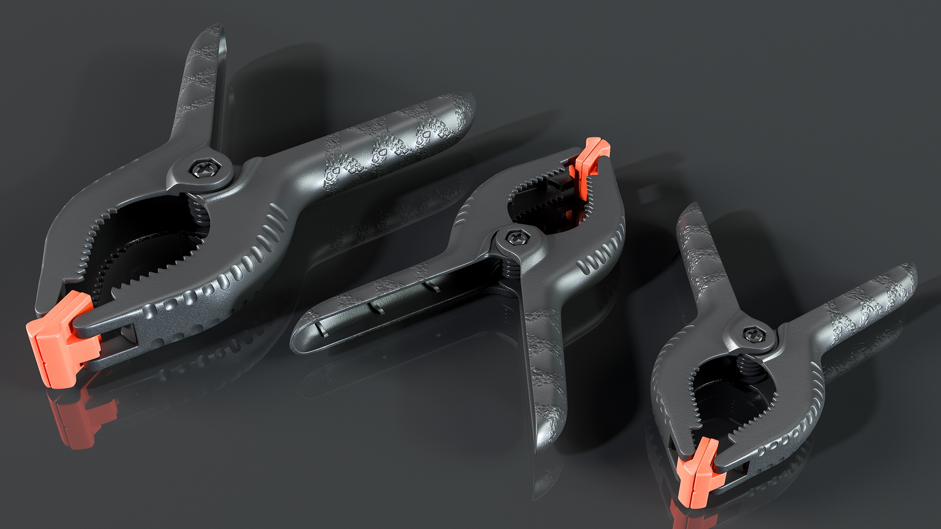 3D model Plastic Spring Clamps Set