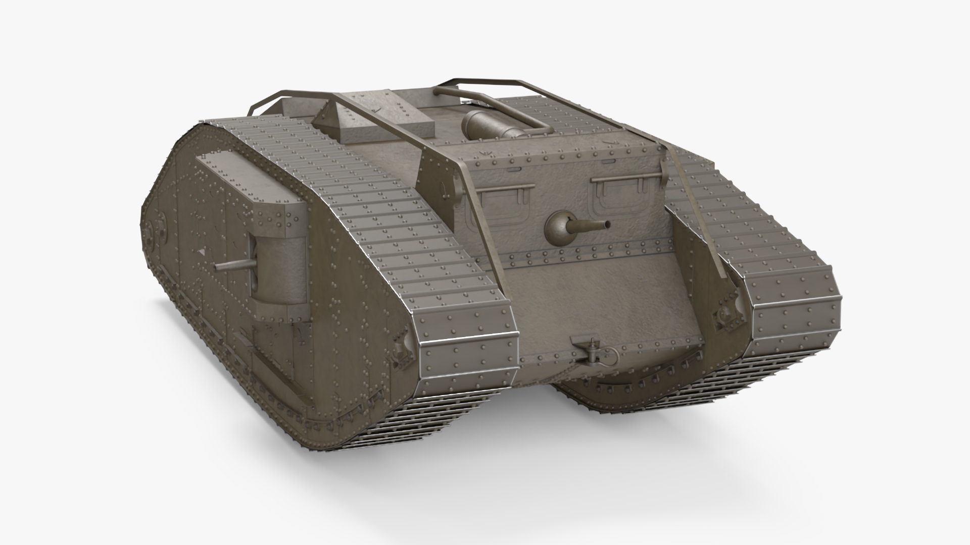 3D Tank MK 4 Female Rigged model