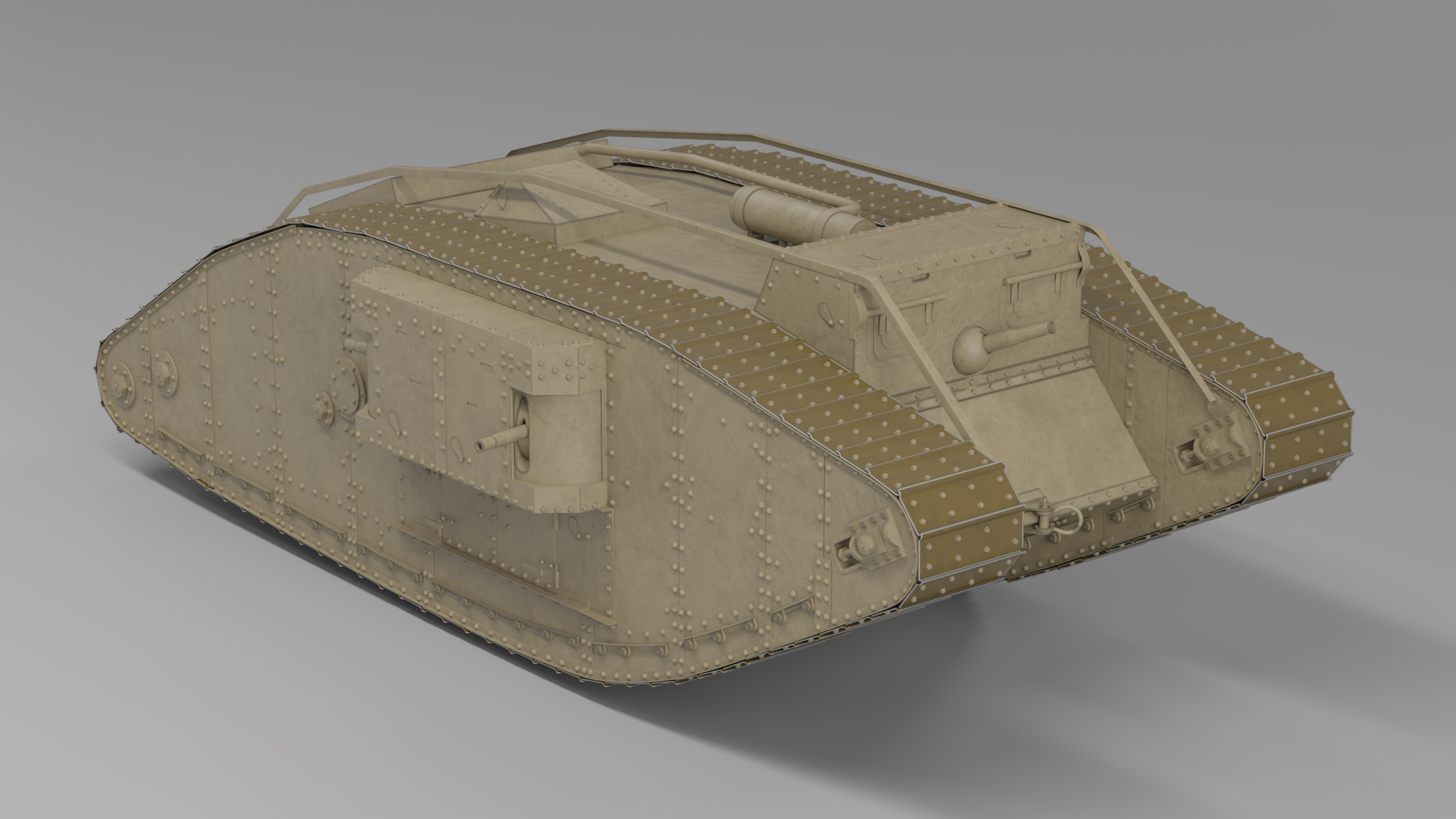3D Tank MK 4 Female Rigged model