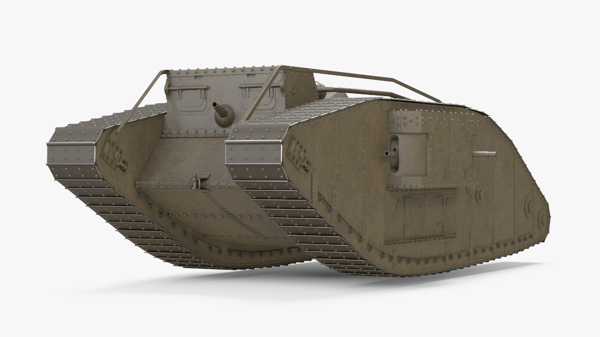 3D Tank MK 4 Female Rigged model