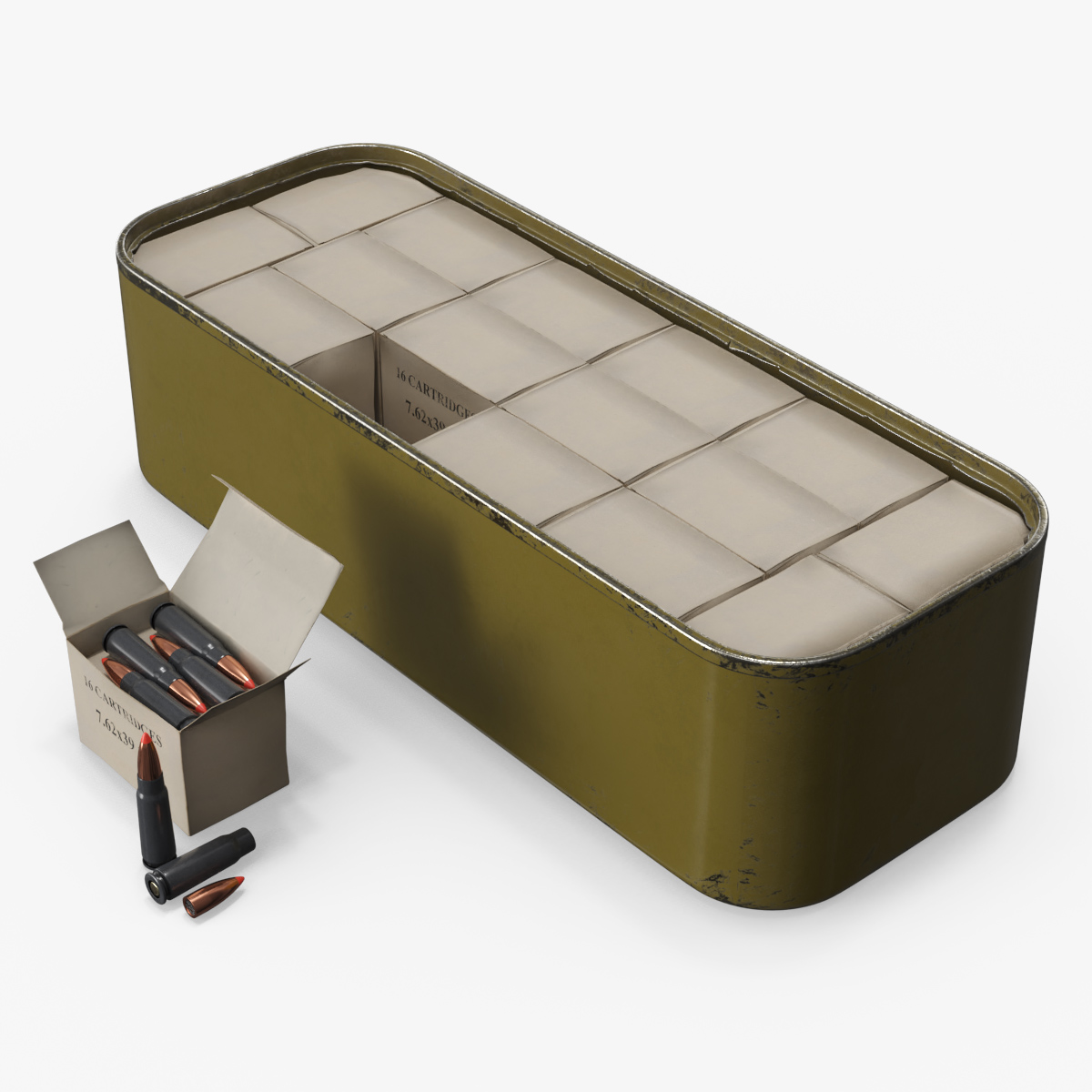 Steel Cartridge Storage Can with Rounds