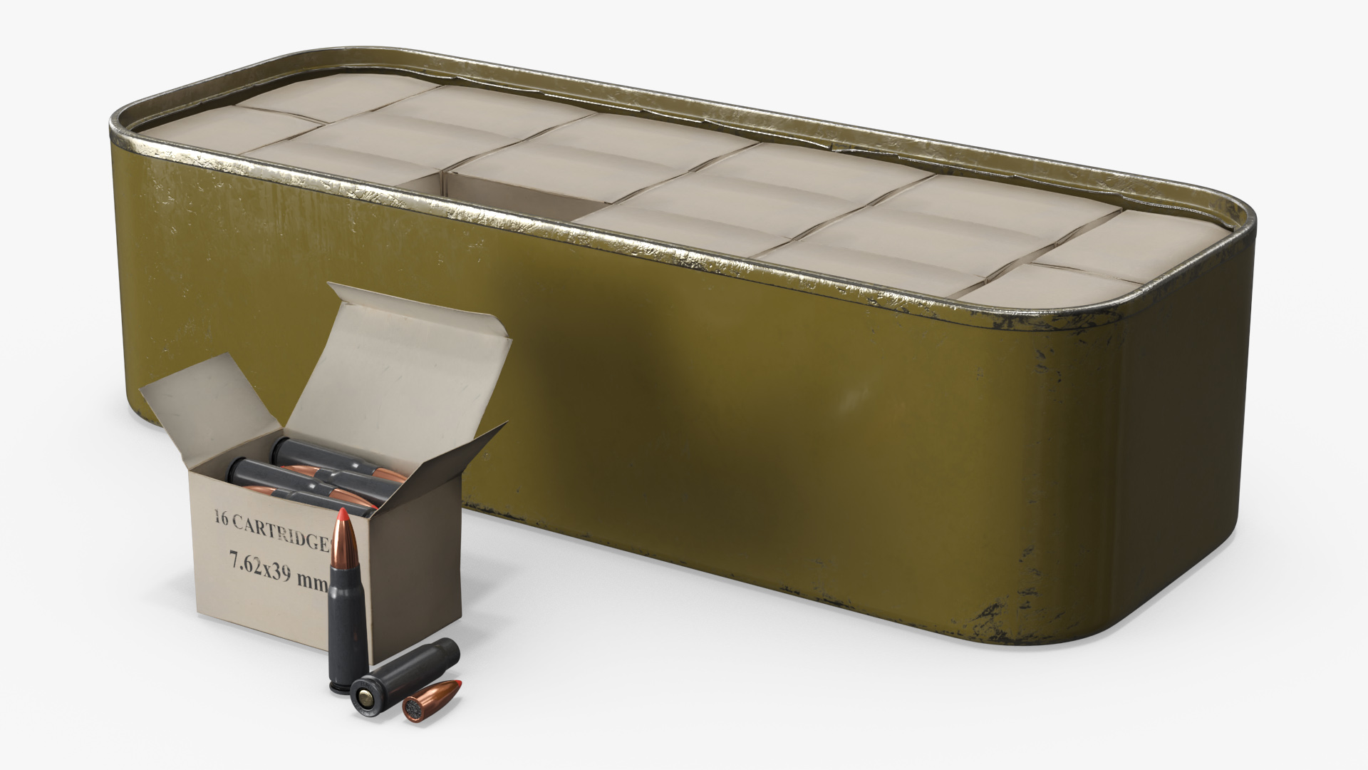 Steel Cartridge Storage Can with Rounds