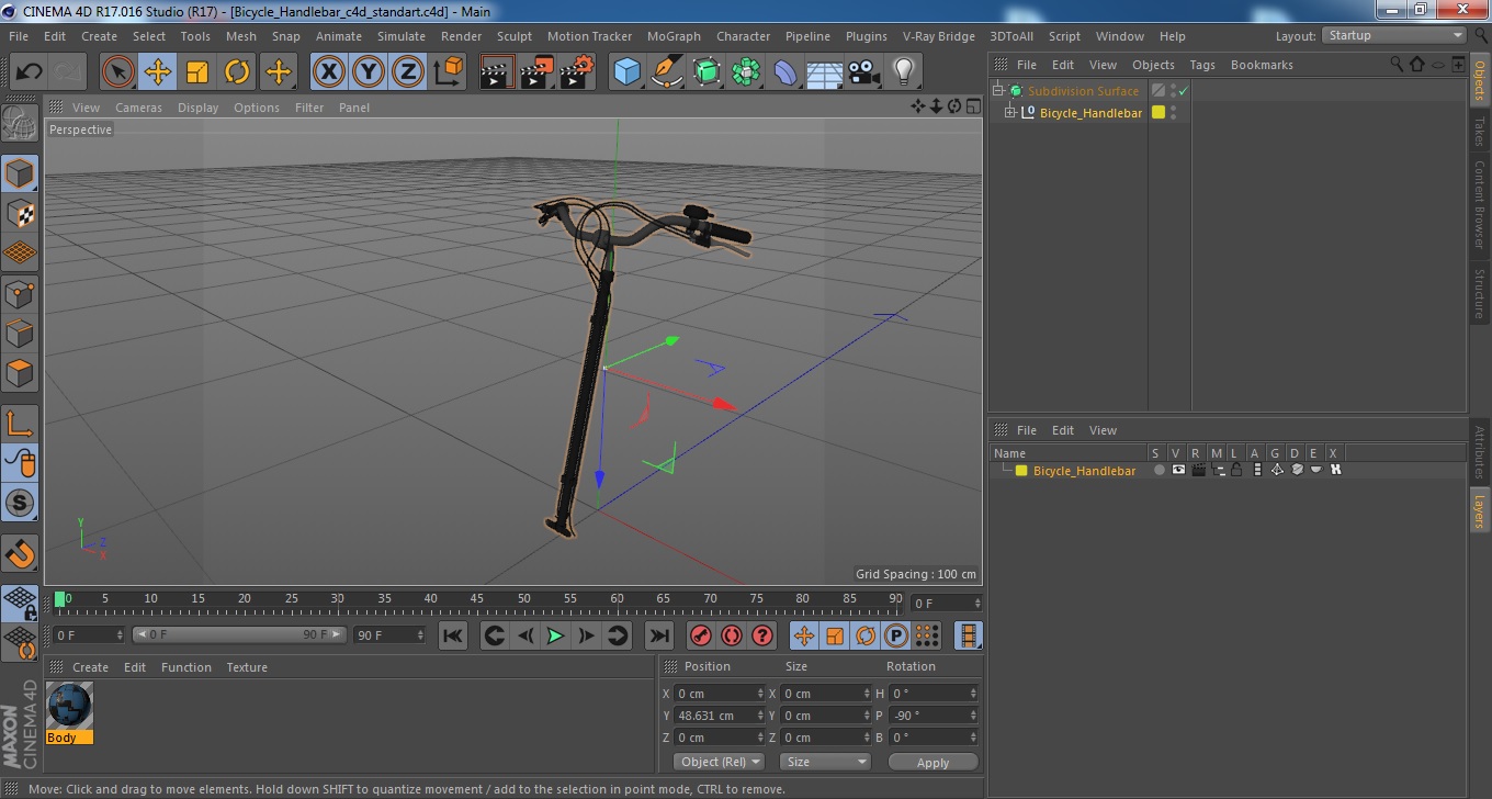 Bicycle Handlebar 3D