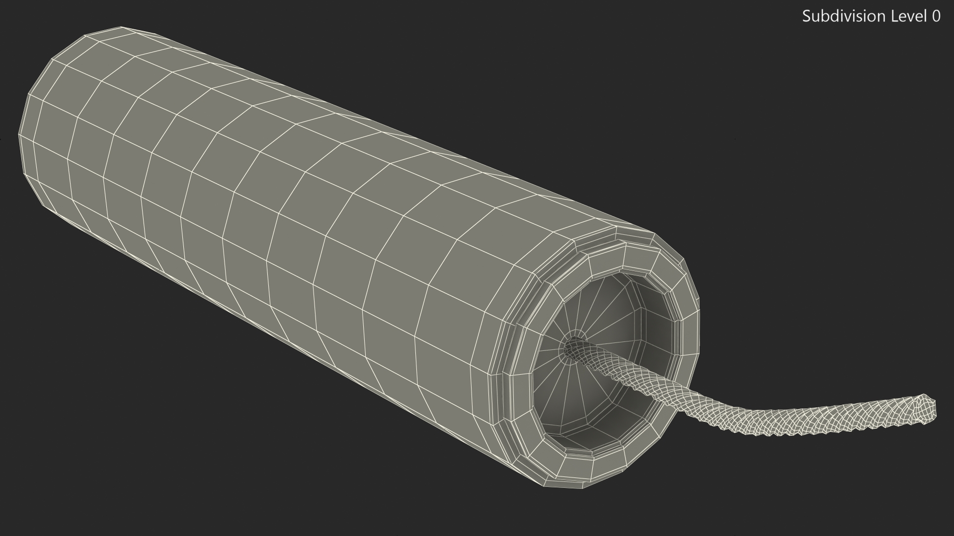 High Power Firecracker with Fuse 3D