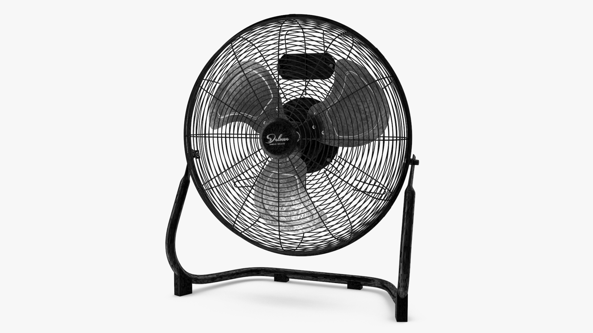 3D model Small Floor Simple Deluxe Fan Black