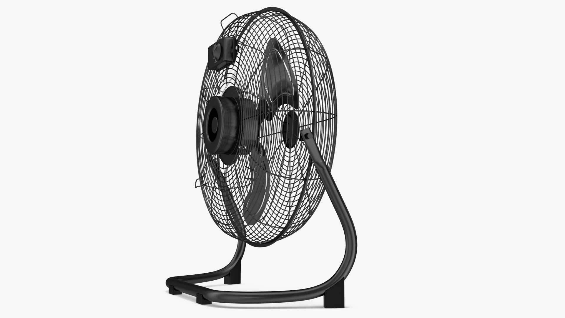 3D model Small Floor Simple Deluxe Fan Black
