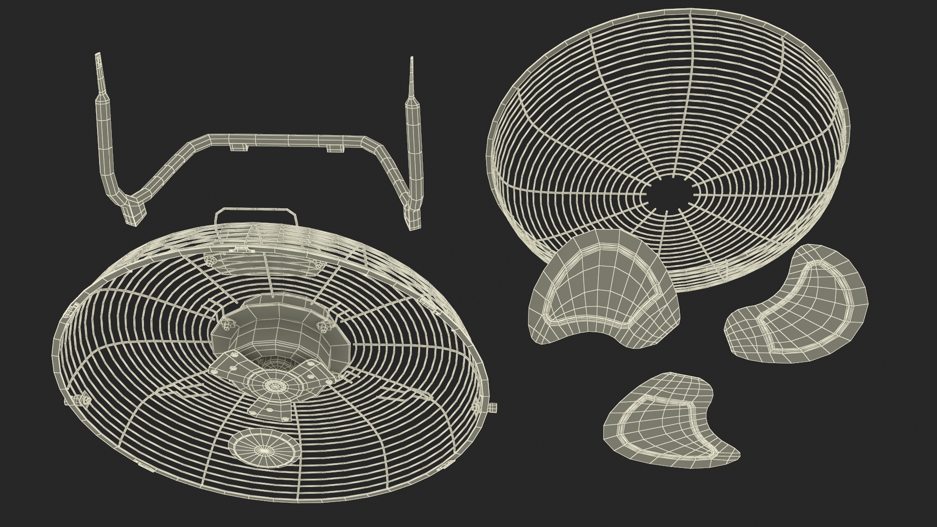 3D model Small Floor Simple Deluxe Fan Black
