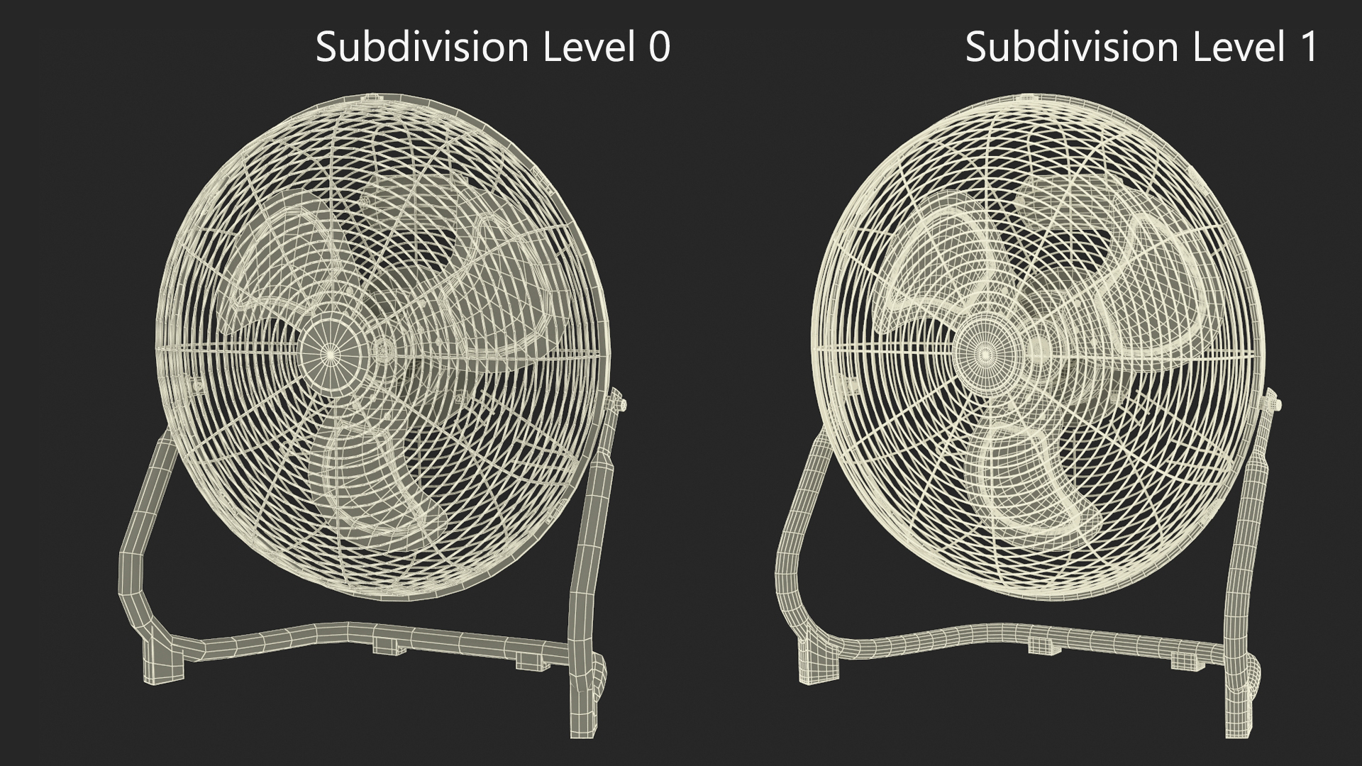 3D model Small Floor Simple Deluxe Fan Black