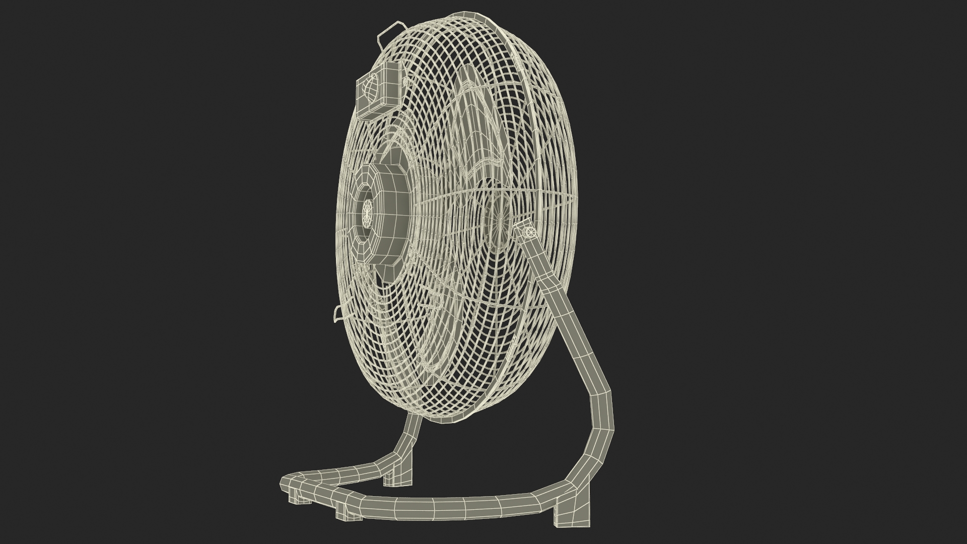 3D model Small Floor Simple Deluxe Fan Black