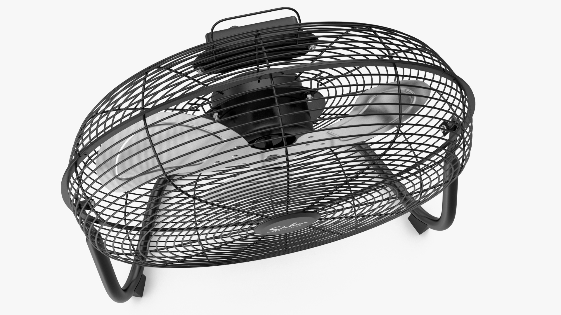 3D model Small Floor Simple Deluxe Fan Black