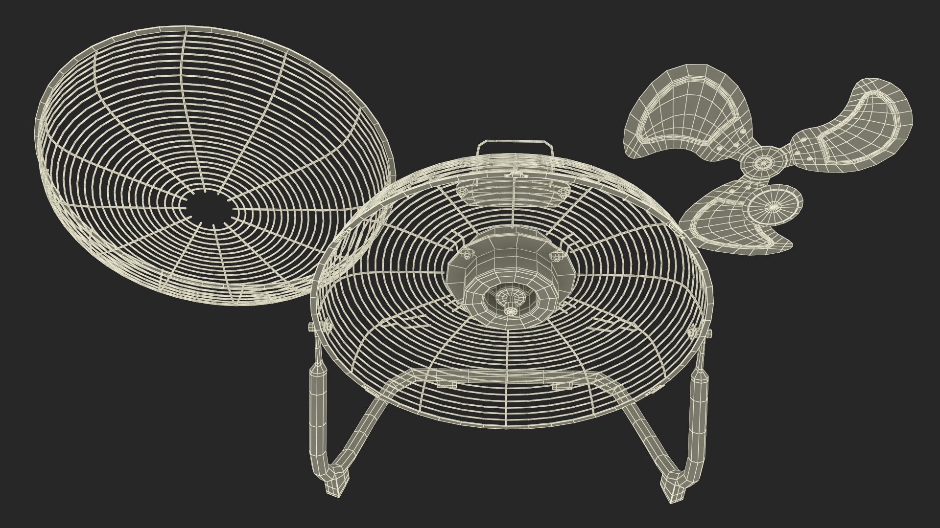 3D model Small Floor Simple Deluxe Fan Black
