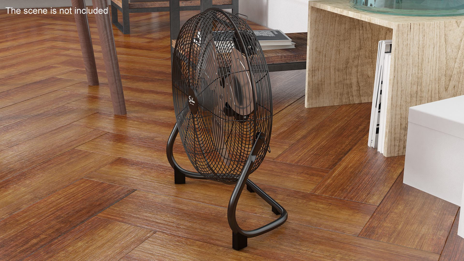 3D model Small Floor Simple Deluxe Fan Black