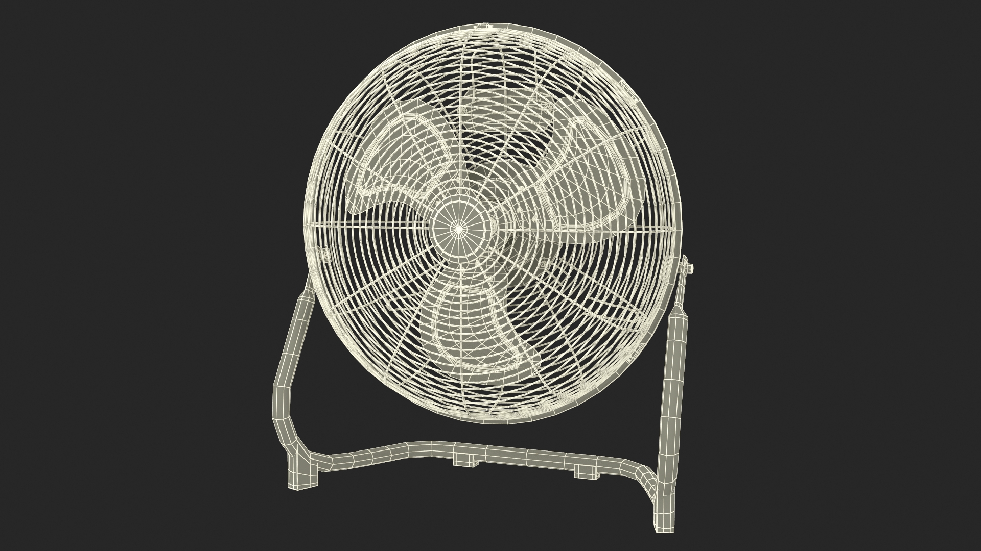 3D model Small Floor Simple Deluxe Fan Black