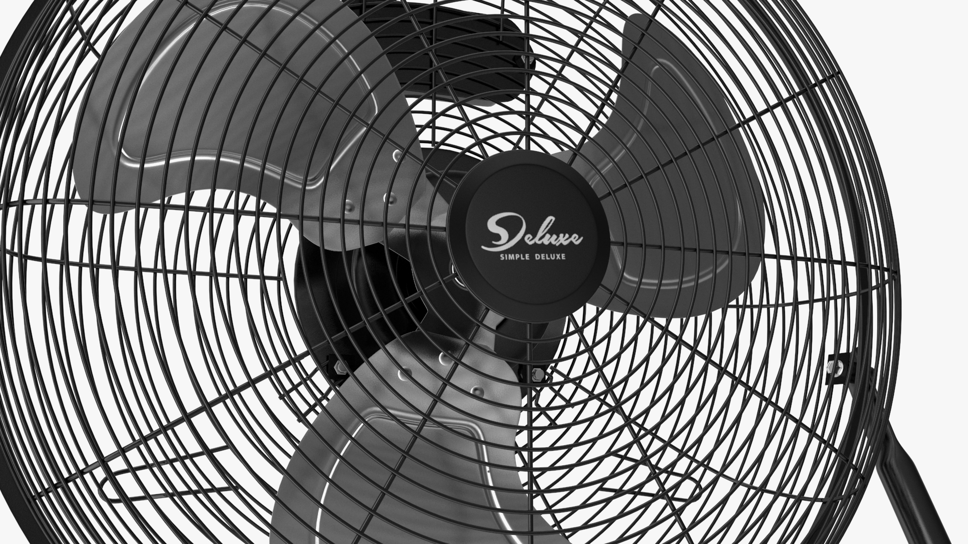 3D model Small Floor Simple Deluxe Fan Black