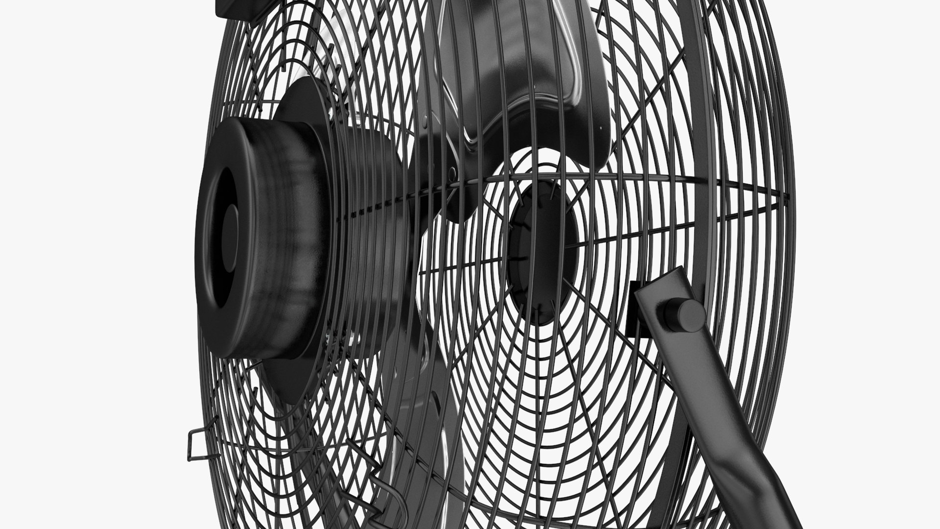 3D model Small Floor Simple Deluxe Fan Black