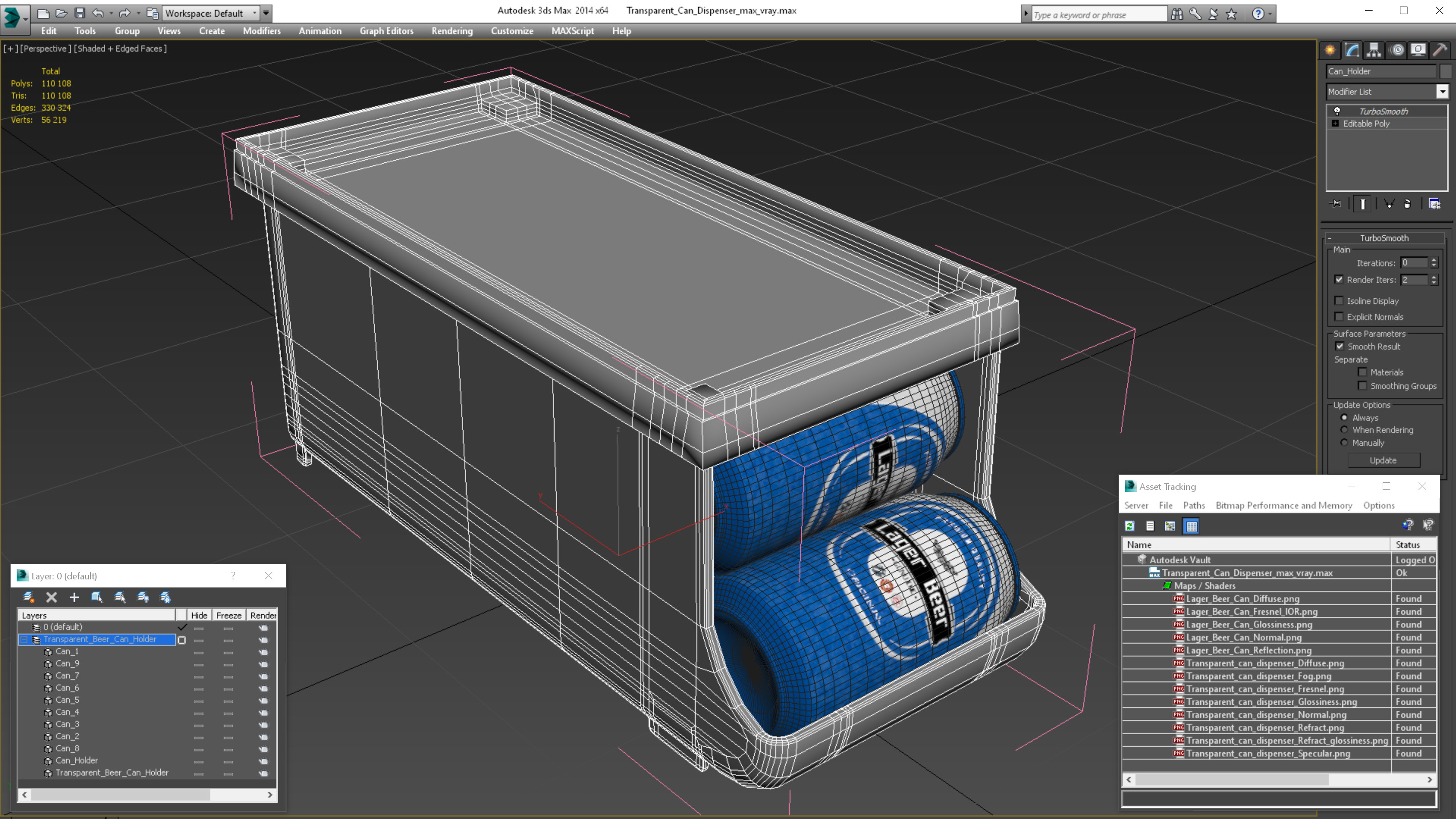 Transparent Beer Can Holder 3D