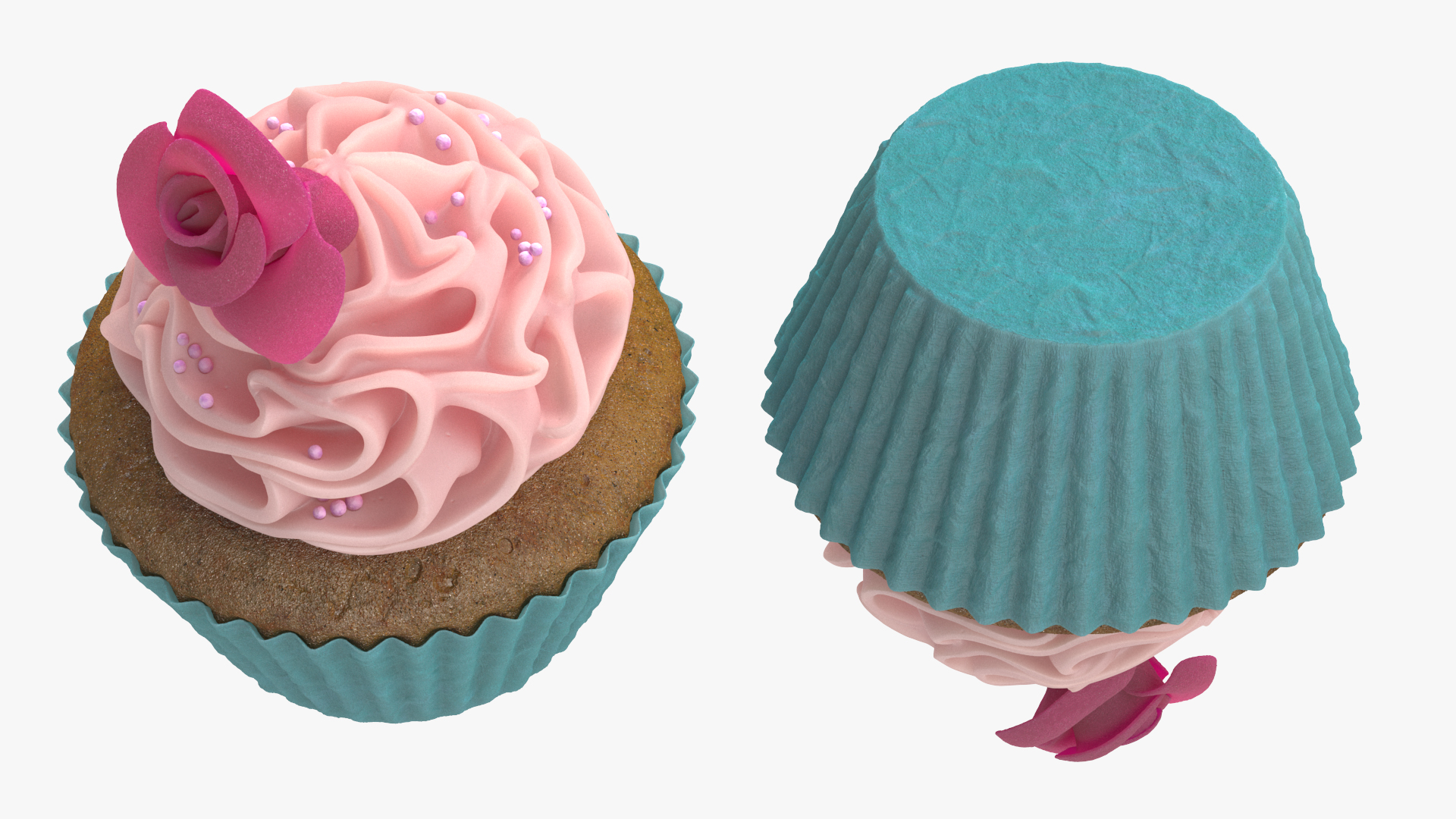 3D Cupcake on Plate