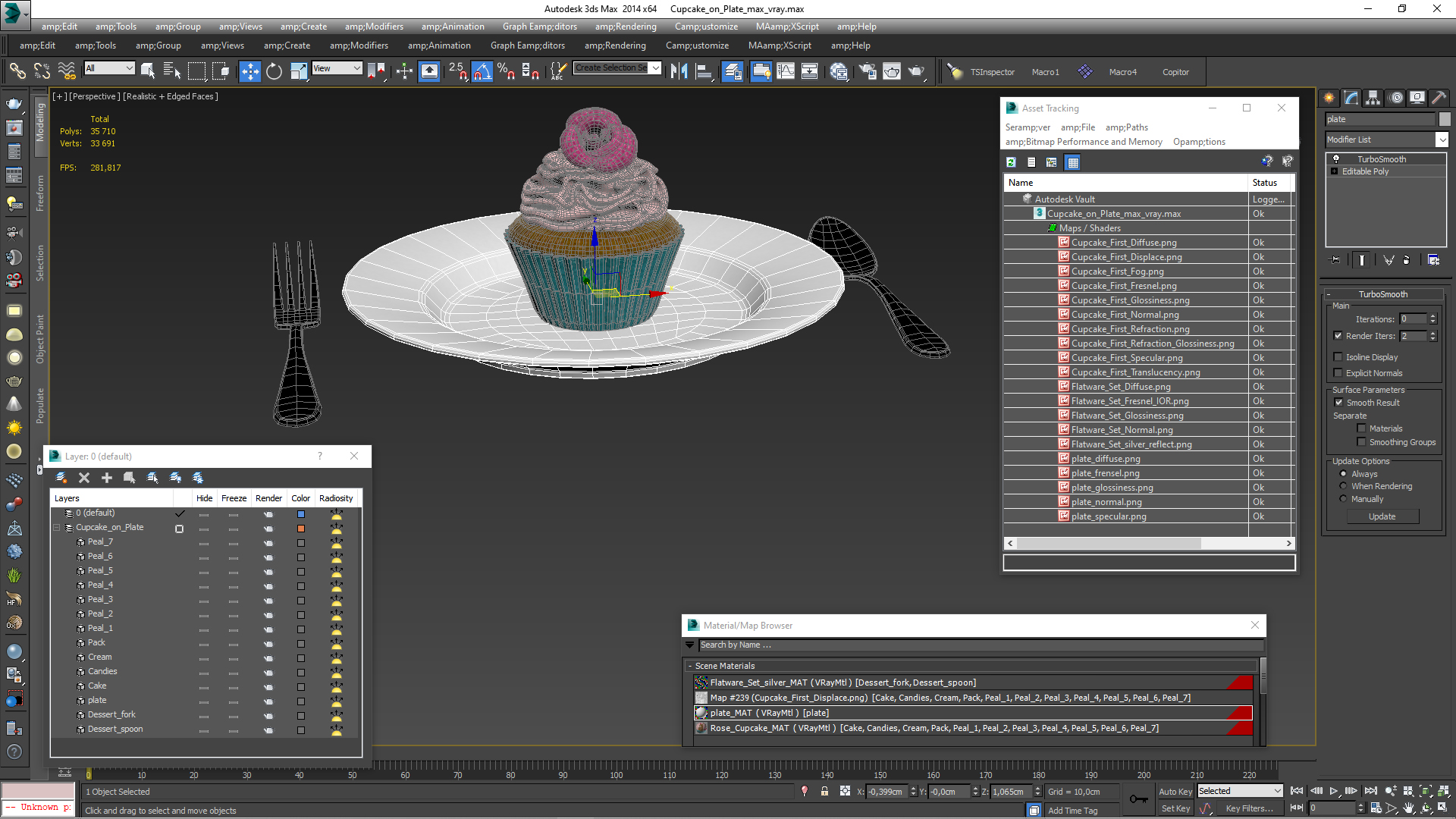 3D Cupcake on Plate