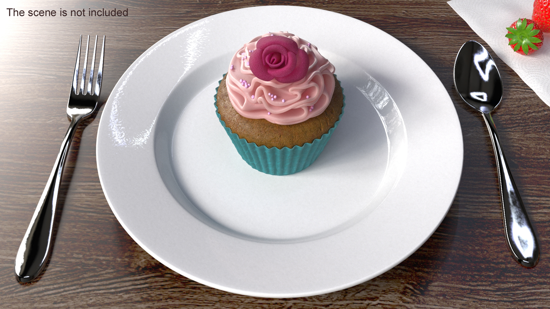 3D Cupcake on Plate