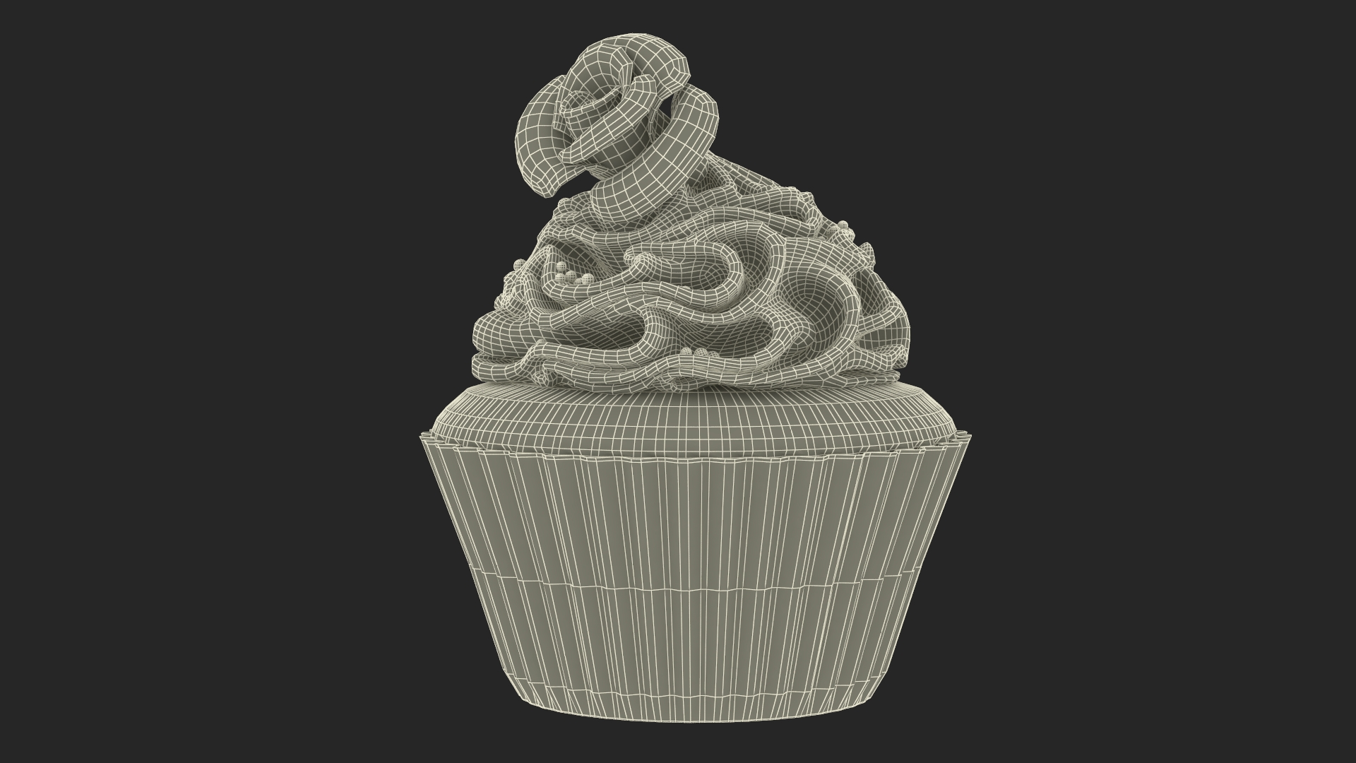 3D Cupcake on Plate