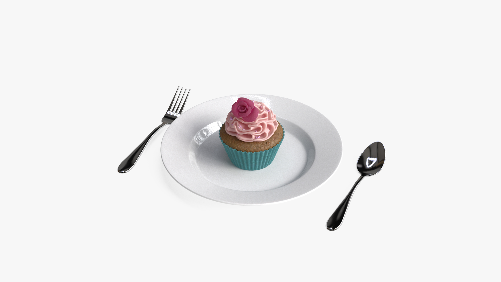 3D Cupcake on Plate