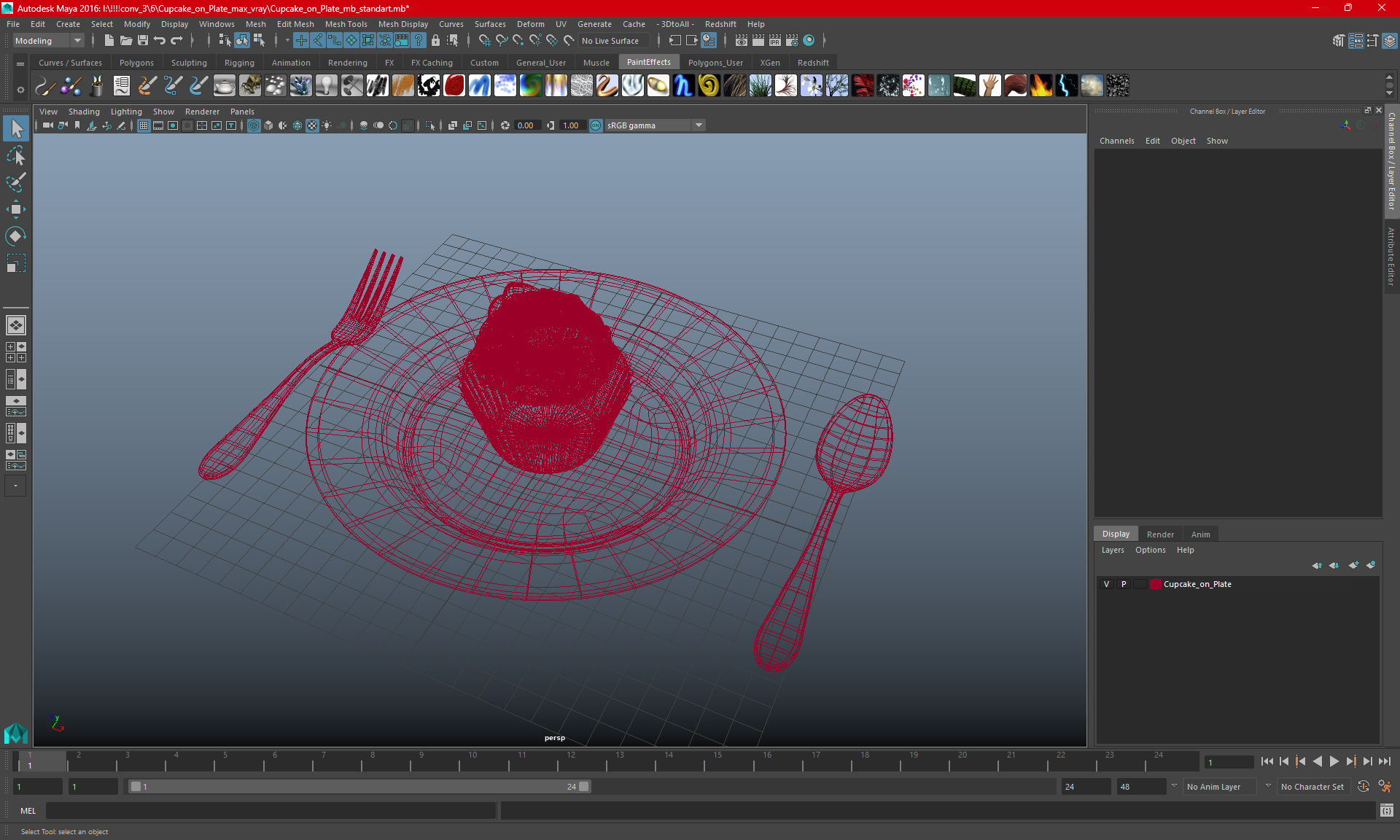 3D Cupcake on Plate