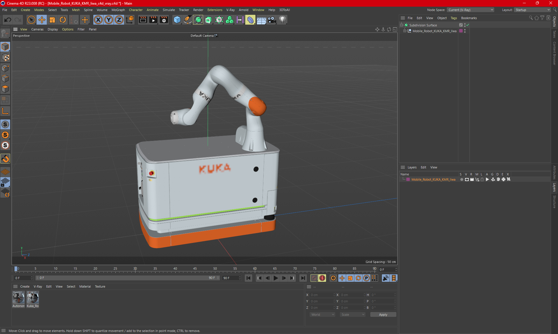 3D Mobile Robot KUKA KMR Iiwa