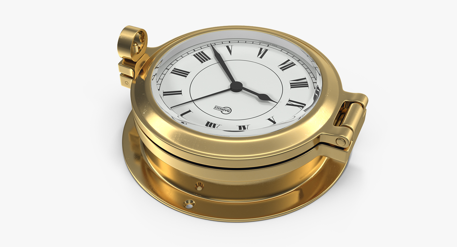 3D Brass Ship Clock