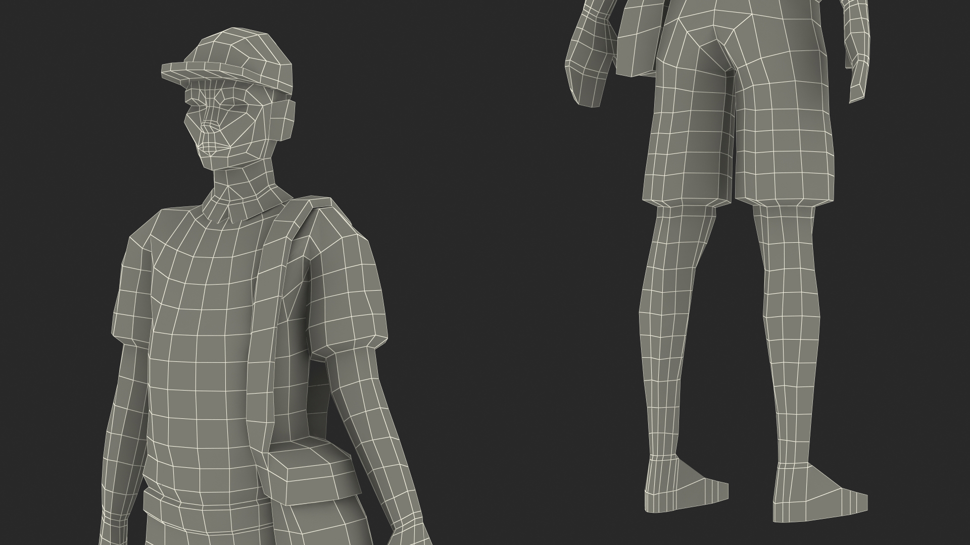 3D Low Poly Postman