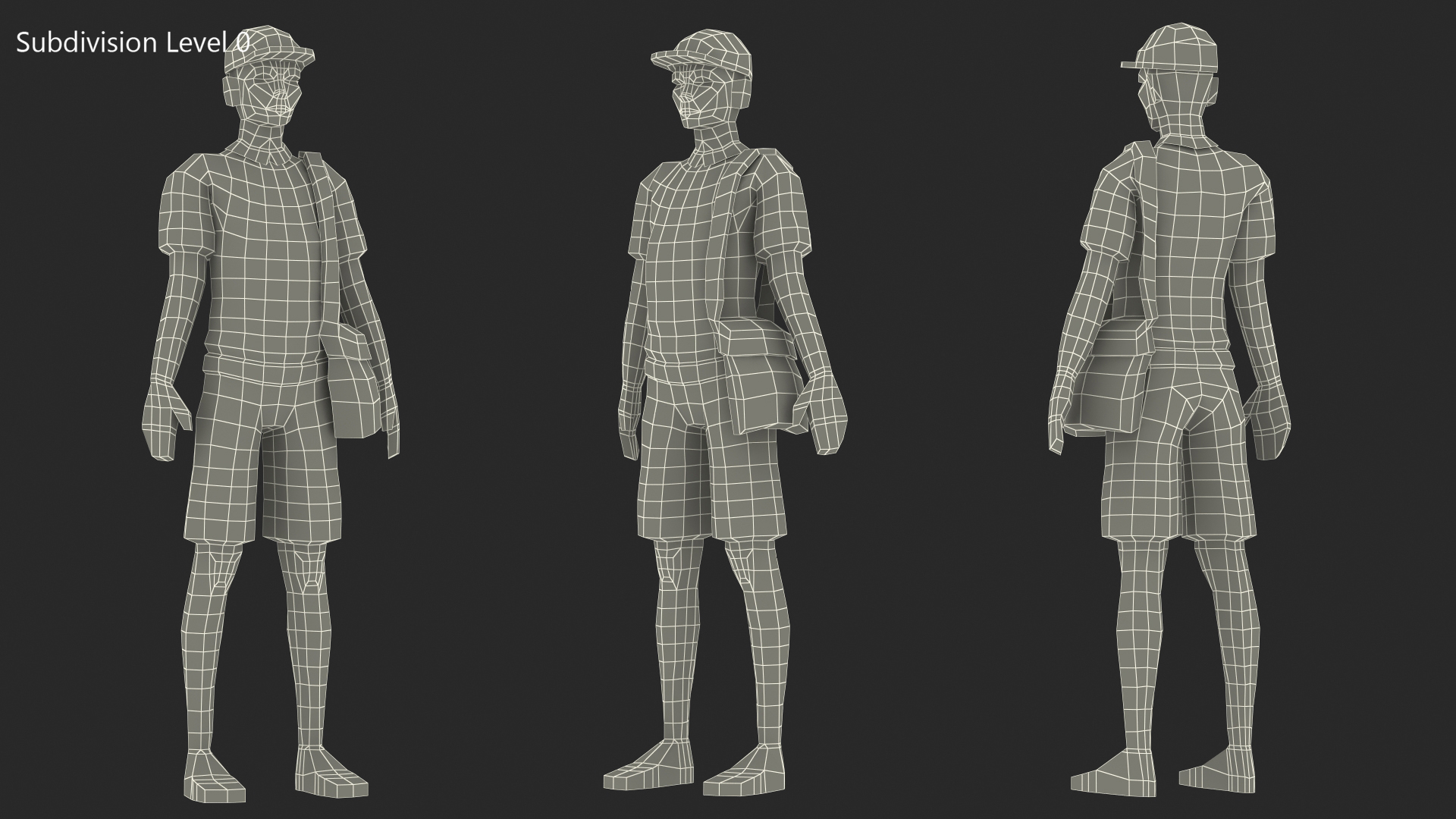 3D Low Poly Postman