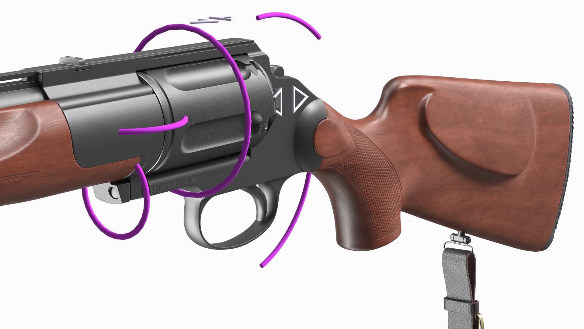 3D Hunting Shotgun MC-255 Wood Rigged for Maya model