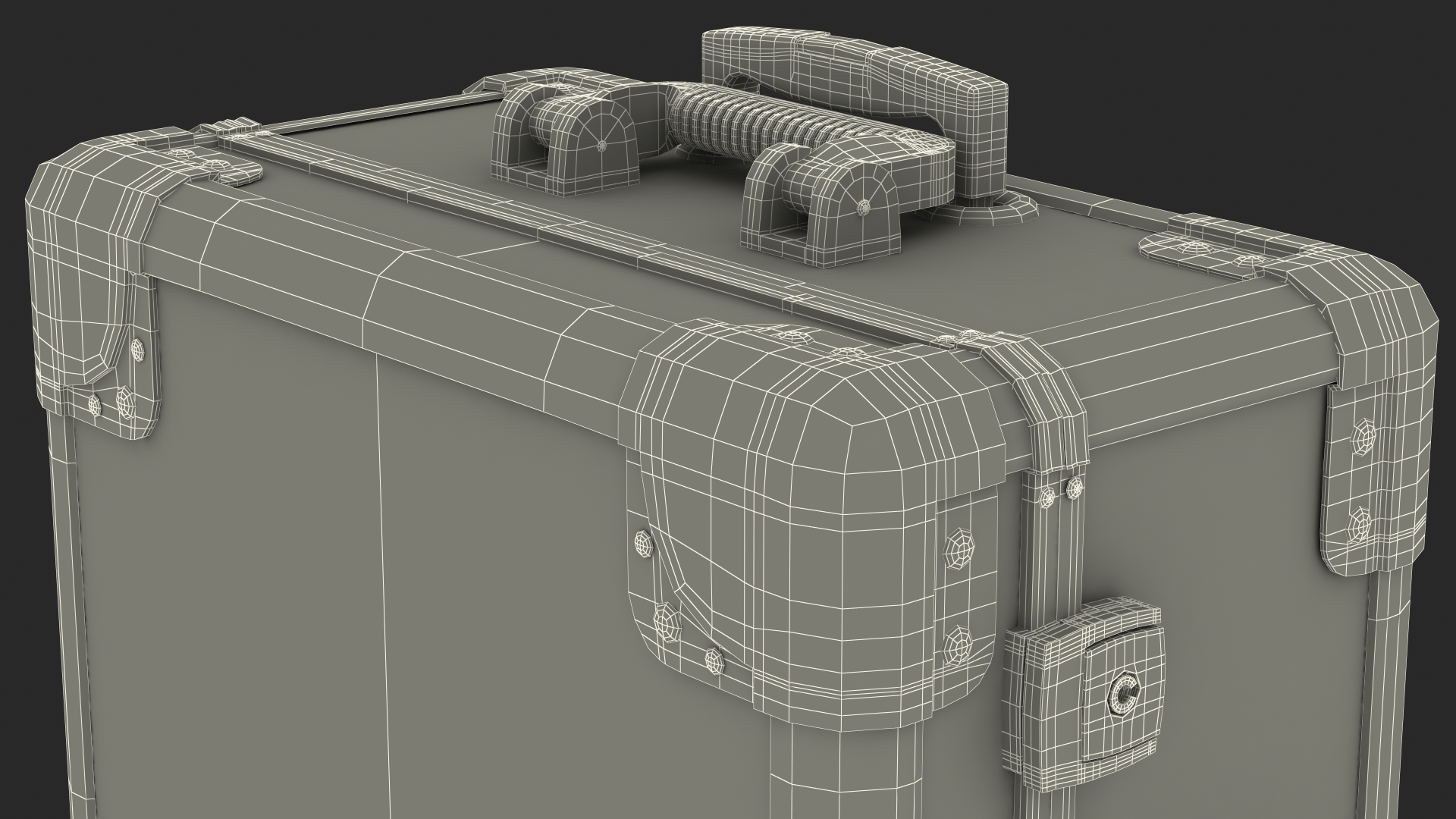 3D model Wheeled Trolley Makeup Case Closed Black