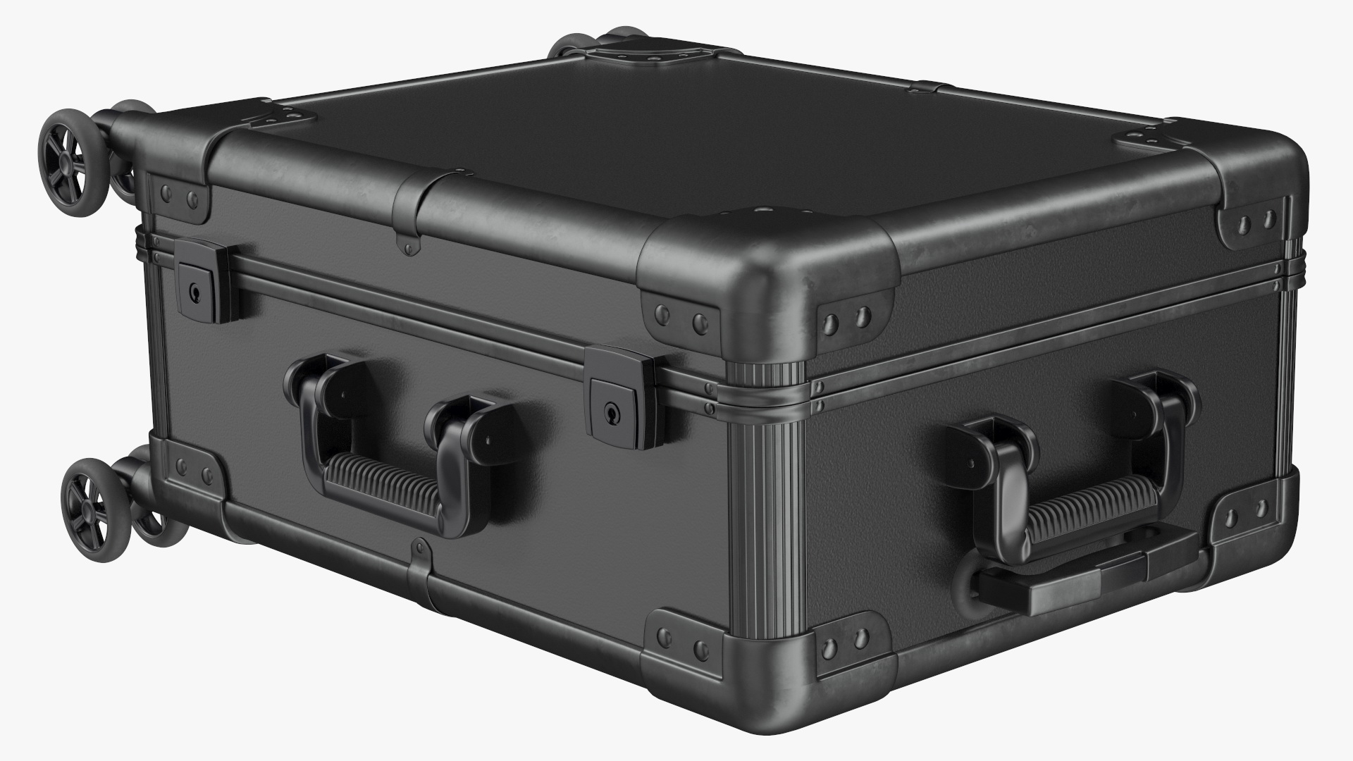 3D model Wheeled Trolley Makeup Case Closed Black