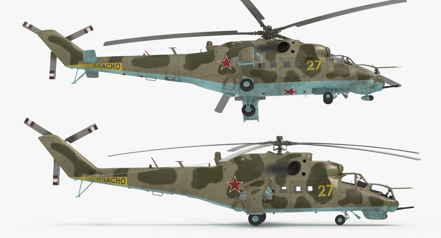 3D Russian Helicopter Mil Mi 24 model