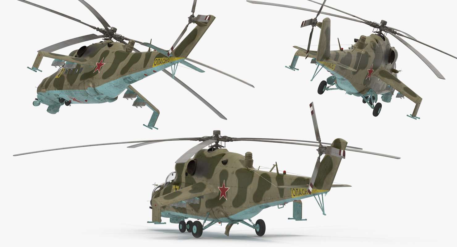 3D Russian Helicopter Mil Mi 24 model