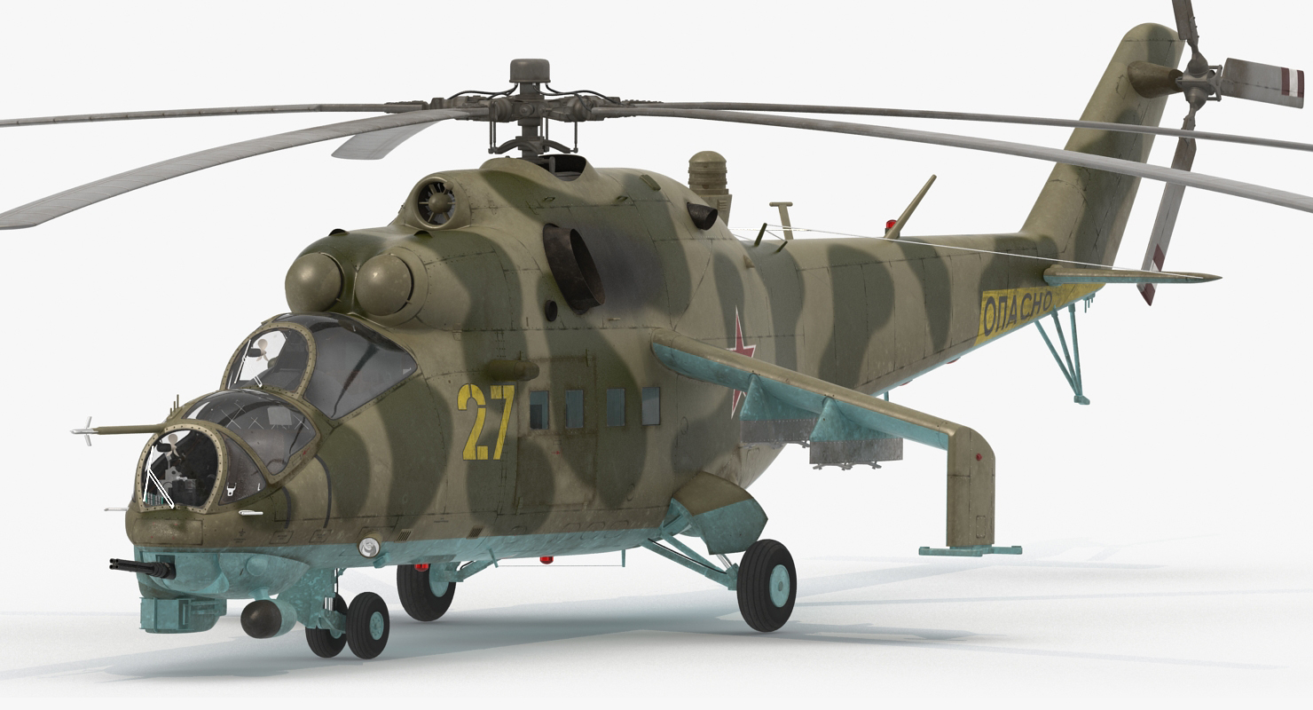 3D Russian Helicopter Mil Mi 24 model