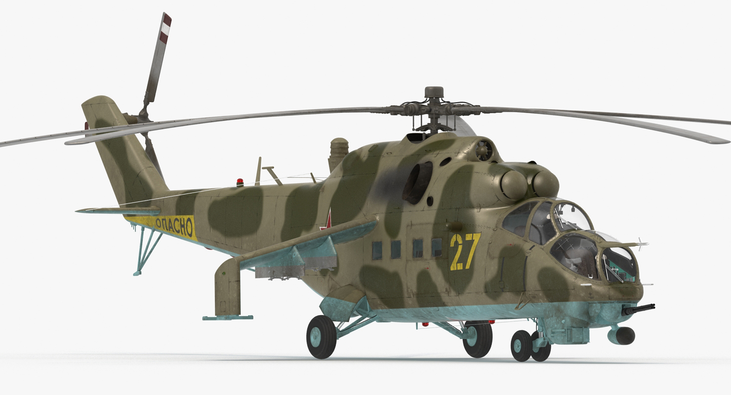 3D Russian Helicopter Mil Mi 24 model