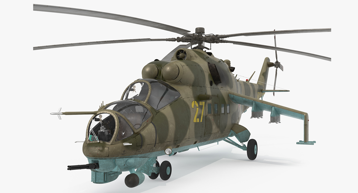 3D Russian Helicopter Mil Mi 24 model