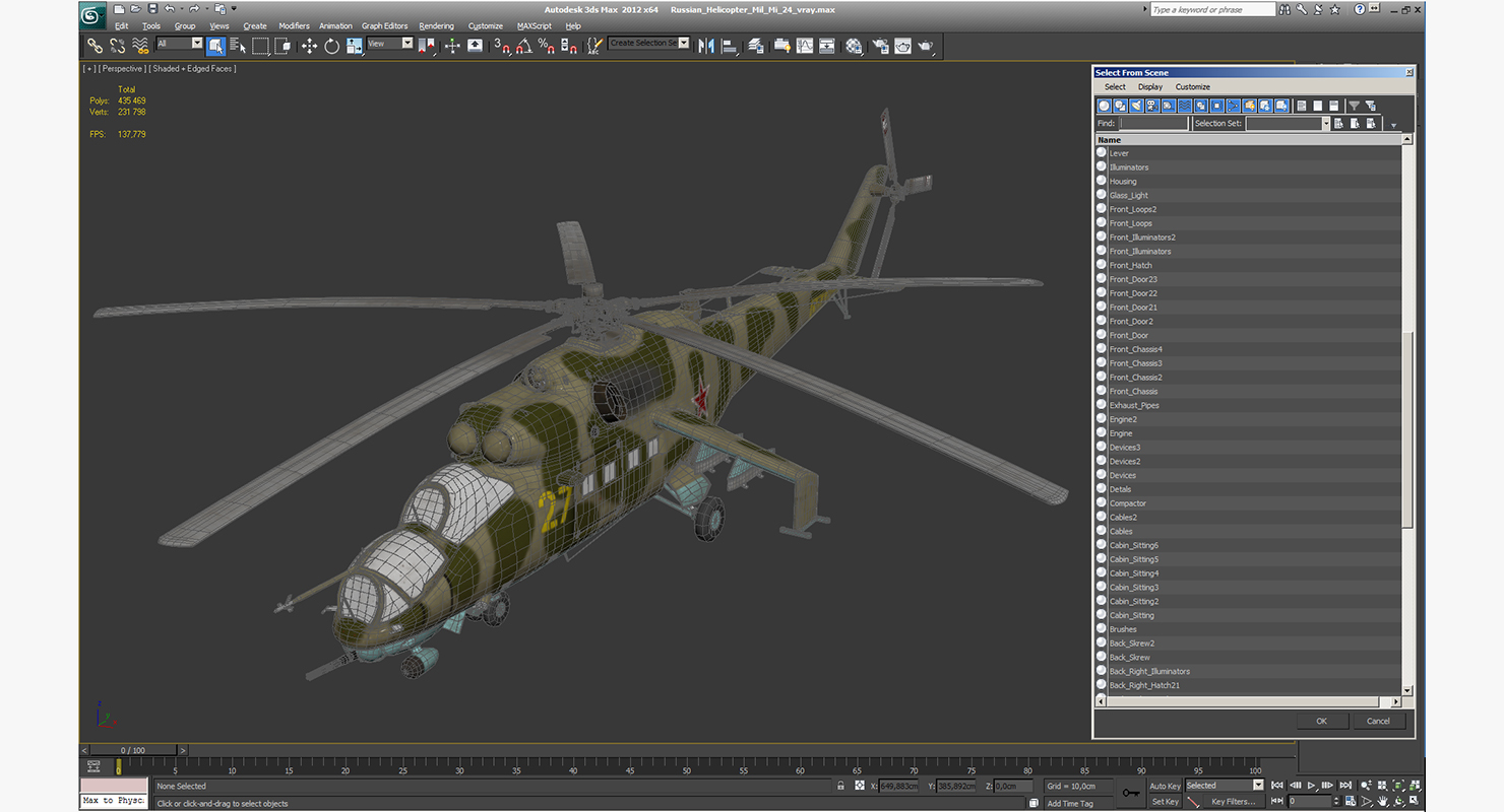 3D Russian Helicopter Mil Mi 24 model
